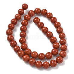 Grade A Natural Red Jasper Bead Strands&nbsp;X-G-P075-36-8mm