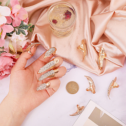 1 Set Alloy Rhinestone Women Finger Nail Rings&nbsp;RJEW-GL0001-03KCG