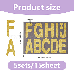 塩ビ自己粘着ステッカー  文字/句読点  ゴールド  296x220x0.2mm  3sheets /バッグ&nbsp;STIC-WH0004-51