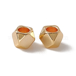真鍮ビーズ  長持ちメッキ  キューブ  18KGP本金メッキ  3x3x3mm  穴：1.6mm&nbsp;X-KK-A171-22G