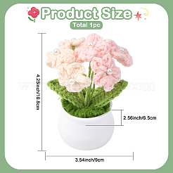 手編みの鉢植えかぎ針編みの花1個  ワスレナグサ  プラスチックの花瓶付き  ミスティローズ  90x65x108mm&nbsp;DJEW-SC0001-15E