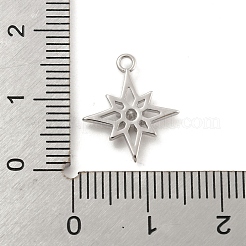 真鍮マイクロパヴェクリアキュービックジルコニアペンダント  スター  プラチナ  15.5x13x2mm  穴：1.5mm&nbsp;KK-H467-03P