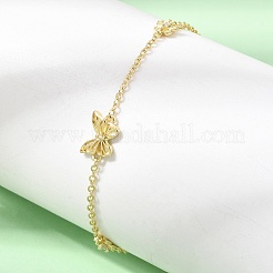 Brass Butterfly Link Bracelets&nbsp;KK-CBAFF9E-01G