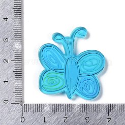アクリルパーツ  蝶  ブルー  34x31.5x2.5mm  穴：1.4mm&nbsp;OACR-R271-06C