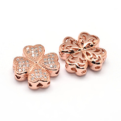 Clover Brass Micro Pave Cubic Zirconia Beads&nbsp;ZIRC-E010-10