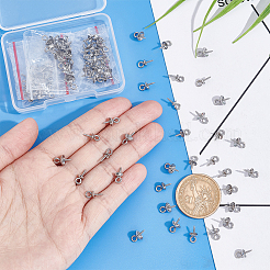 90個 3サイズ 201 ステンレススチール カップペグベイルペンダント  ハーフドリルビーズ用  ステンレス鋼色  10x4~6mm  穴：2mm  ピン：1mm  30pcs /サイズ&nbsp;STAS-UN0040-24
