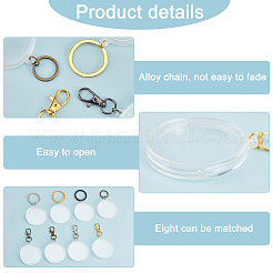 2 セット 2 スタイル記念コイン アクリル ペンダント キーホルダー セット  合金パーツ  コイン収集用  ミックスカラー  7.4~8.4cm  4個/セット  1セット/スタイル&nbsp;KEYC-FG0001-08