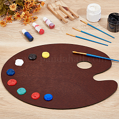 木製油絵パレット1個  オーバル  ココナッツブラウン  390x295x5mm&nbsp;AJEW-BC0009-33