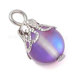 Synthetic Moonstone Round Pendants&nbsp;PALLOY-JF03133-02