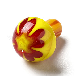 手作りのミルフィオーリガラスのディスプレイ装飾  キノコ  ミックスカラー  20~20.5x14~15mm&nbsp;LAMP-A066-01