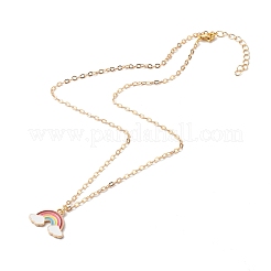 Alloy Enamel Rainbow Pendant Necklaces&nbsp;NJEW-JN03619-02