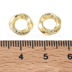 Brass Micro Pave Clear Cubic Zirconia European Beads&nbsp;CU-CBAC675-10G