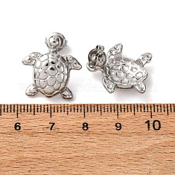 304ステンレススチール製タートルスタッドピアス  ステンレス鋼色  19x18mm&nbsp;EJEW-Z135-02P-02