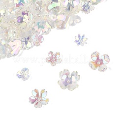 アクリルビーズキャップ70個  花  ミックスカラー  9.5~21.5x9.5~22x2.8~7mm  穴：1.2~1.8mm&nbsp;OACR-FS0002-40