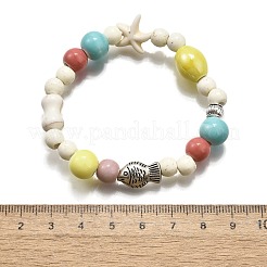 Porcelain Beads & Synthetic Howlite Beads Stretch Bracelets for Women&nbsp;BJEW-D307-02C