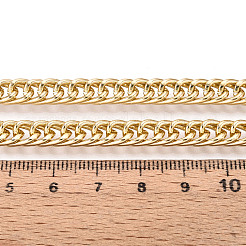 アルミカーブチェーン  溶接されていない  スプールで  ゴールドカラー  10x6.5x1mm  約65.62フィート（20m）/ロール&nbsp;CHA-N004-08G