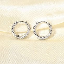 変色しない304ステンレススチールの溝付きフープピアス  ステンレス鋼色  15x2.5mm  ピン：1mm&nbsp;EJEW-M218-01A-P