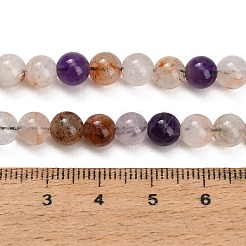 天然ブラックゴールドルチルクォーツビーズ連売り  スムーズなラウンド  6mm  穴：1mm  約63個/連  15.75''（40センチメートル）&nbsp;GG-CBAC678-A02-6mm