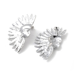 変色しない304ステンレススチールスタッドピアス  女性のためのジュエリー  インド人  ステンレス鋼色  47.5x30mm&nbsp;EJEW-K281-18P