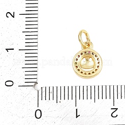Brass Micro Pave Clear Cubic Zirconia Charms&nbsp;KK-F938-12G
