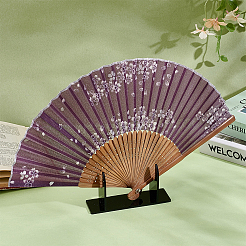 アクリル製中国扇子ディスプレイスタンド  ブラック  12x4x5.85cm&nbsp;ODIS-WH0007-76B