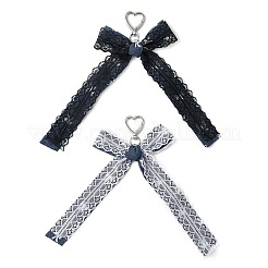 2Pcs 2 Colors Bowknot Polyester Lace Ribbon Pendant Decorations&nbsp;HJEW-JM04338