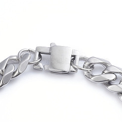 Tarnish Resistant Men's 304 Stainless Steel Cuban Link Chain Bracelets&nbsp;BJEW-L673-001-P