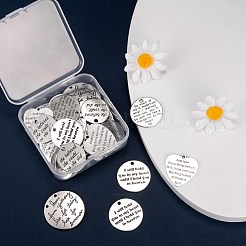 36Pcs 6 Style Tibetan Style Carved Words Alloy Pendants&nbsp;FIND-LS0001-38AS