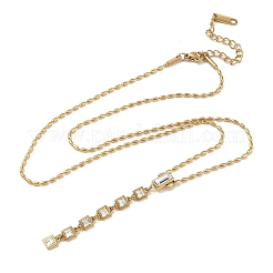 304 Stainless Steel Crystal Rhinestone Pendant Y Necklaces for Women&nbsp;NJEW-F375-01G-03