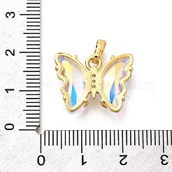 Brass Micro Pave Cubic Zirconia Pendants&nbsp;ZIRC-P079-B02-15-G
