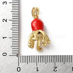 Brass Enamel Pendants&nbsp;KK-P320-01D-G