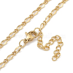 304ステンレススチールダップチェーンネックレス  ゴールドカラー  17.72インチ（45cm）&nbsp;NJEW-H043-02P