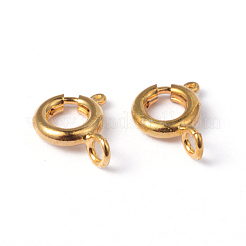 黄金のトーンのアクセサリーの部品真鍮引き輪  カドミウムフリー＆鉛フリー  6mm  穴：1.5mm&nbsp;X-EC095-G