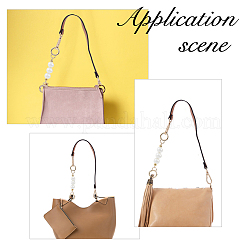 Imitation Leather Bag Straps & Plastic Imitation Pearl Beaded Extender&nbsp;FIND-WH0126-373C