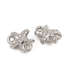 304ステンレススチールコネクタチャーム  ヒトデリンク  ステンレス鋼色  7.5x6x3.5mm  穴：1mm&nbsp;SA-CBA302A-02P