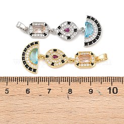 Brass Micro Pave Cubic Zirconia Pendants&nbsp;KK-K412-03