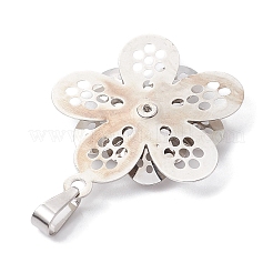 真鍮製ラインストーンペンダント  細線細工のチャーム  プラチナ  花  33x25x3.5mm  穴：6x3mm&nbsp;PALLOY-JF02513-06