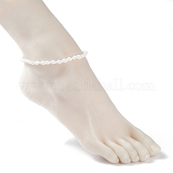 Natural Trumpet Shell Beaded Anklet for Women&nbsp;AJEW-AN00470