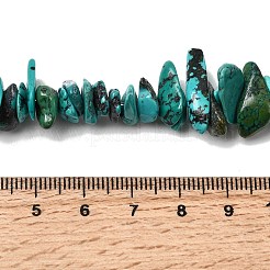 天然の湖北ターコイズビーズ連売り  ナゲット  7~42x7~24x1~6mm  穴：0.5mm  15.20~15.43''（38.6~39.2センチメートル）&nbsp;G-H345-A01-12