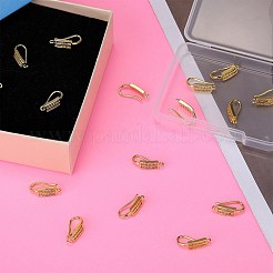 真鍮マイクロパヴェクリアキュービックジルコニアピアスフック10組  耳ワイヤー  カン付き  葉  18KGP本金メッキ  16mm  穴：1mm  ピン：0.8mm&nbsp;ZIRC-SZ0005-11