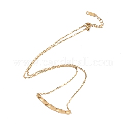 イオンプレーティング（IP）304ステンレススチールアズキチェーンネックレス  女性用ツイストスティックペンダントネックレス  18KGP本金メッキ  17.72インチ（45cm）&nbsp;NJEW-G081-05G