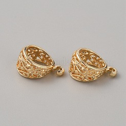 真鍮チューブベイル  ループベイル  ティアドロップ  24KGP本金メッキ  13.5x9x8mm  穴：1.4mm  内径：8.5x6.5mm&nbsp;FIND-WH0152-067
