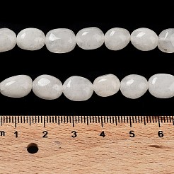 天然石ホワイトジェイドビーズ連売り  染め  ナゲット  タンブルストーン  フローラルホワイト  9.5~11.5x8~8.5x7~8mm  穴：1mm  約34~38個/連  14.76~15.16''（37.5~38.5センチメートル）&nbsp;G-E614-B01-08