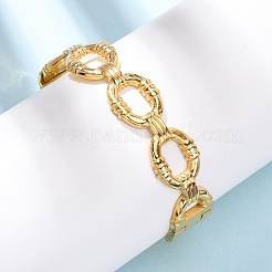 304ステンレススチールバングル  女性用ヒンジ付きバングル  イオンプレーティング（ip）  18KGP本金メッキ  5/8インチ（1.5cm）  内径：1-7/8x2-3/8インチ（4.8x6cm）&nbsp;BJEW-G749-16G