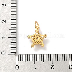 スターリングシルバーのパヴェクリアキュービックジルコニアペンダント925個  スタンプ925個付き  ゴールドカラー  スターのチャーム  13x11.5x4mm  丸カン：5x0.6ミリ  内径：3.5mm&nbsp;STER-G049-01B-G