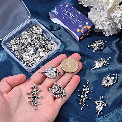 24Pcs 6 Styles Alloy Rhinestone Connector Charms&nbsp;FIND-SC0022-22
