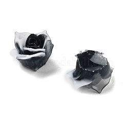 トリプルカラー蓄光樹脂デコデンカボション  暗闇で光る  花  ブラック  7x7x4mm&nbsp;RESI-K036-61