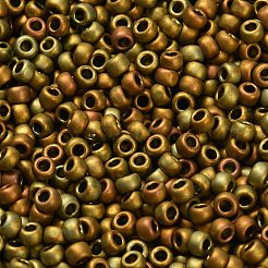 トーホー 8/0ラウンドビーズ  日本製シードビーズ  マットニッケルメッキ  （513f）ハイメタリックフロストカーニバル  3mm  穴：1mm  約1110個/50g&nbsp;SEED-XTR08-0513F