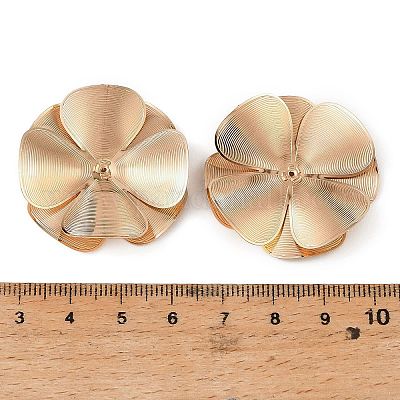 真鍮製カボション  花  ゴールドカラー  35x35x10mm&nbsp;KK-CBA32BD-01G-1
