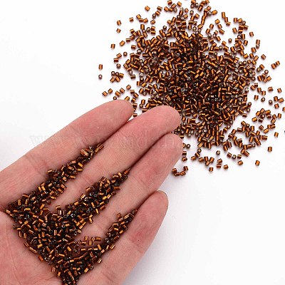 ガラス竹ビーズ  銀並ぶ  ダークチソウ  1.8~2.2x1.8~2mm  穴：0.8~0.9mm  約15000個/ポンド&nbsp;SEED-S032-08A-53-1